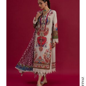 Beige & Maroon Printed Lawn Suit – Sana Safinaz 1