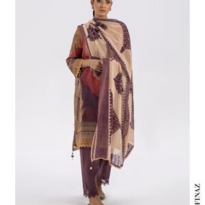 Beige & Maroon Printed Lawn Suit – Sana Safinaz2